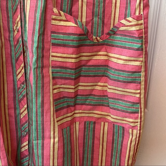 VTG Candy Stripe House Coat Dressing Gown Robe - Picture 6 of 8